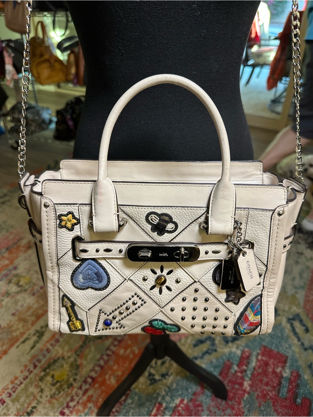 Coach Swagger 27 in Embellished Canyon Quilt Leather - Picture 15 of 16